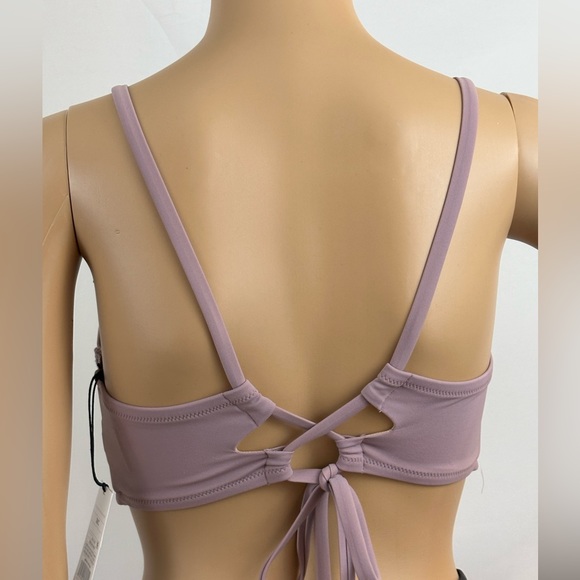 Shade & Shore Purple Longline Underwire Crocheted Bikini Top Corset Back… - Picture 3 of 7